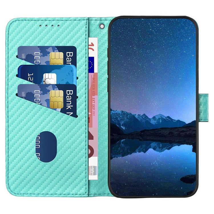 YX0070 For Infinix Zero 40 4G / 5G Wallet Case Carbon Fiber Texture Leather Cell Accessories Phone Cover - Baby Blue