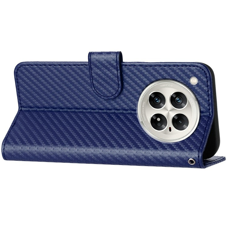 YX0070 For Infinix Zero 40 4G / 5G Wallet Case Carbon Fiber Texture Leather Cell Accessories Phone Cover - Sapphire