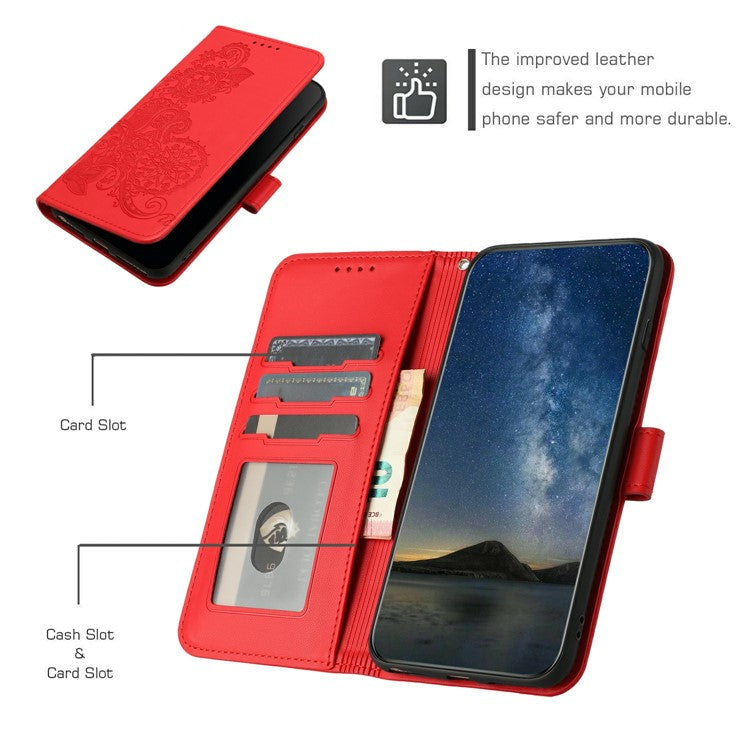 YX0050 For Infinix Zero 40 4G / 5G Case Mandala Flower Leather Wallet Phone Cover - Red