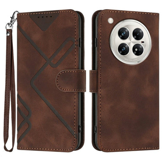 YX0040 For Infinix Zero 40 4G / 5G Case Leather Phone Cover Geometry Pattern - Coffee