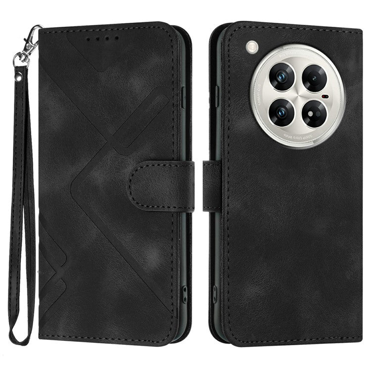 YX0040 For Infinix Zero 40 4G / 5G Case Leather Phone Cover Geometry Pattern - Black