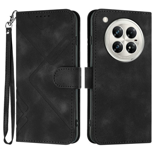 YX0040 For Infinix Zero 40 4G / 5G Case Leather Phone Cover Geometry Pattern - Black