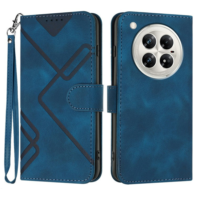 YX0040 For Infinix Zero 40 4G / 5G Case Leather Phone Cover Geometry Pattern - Sapphire