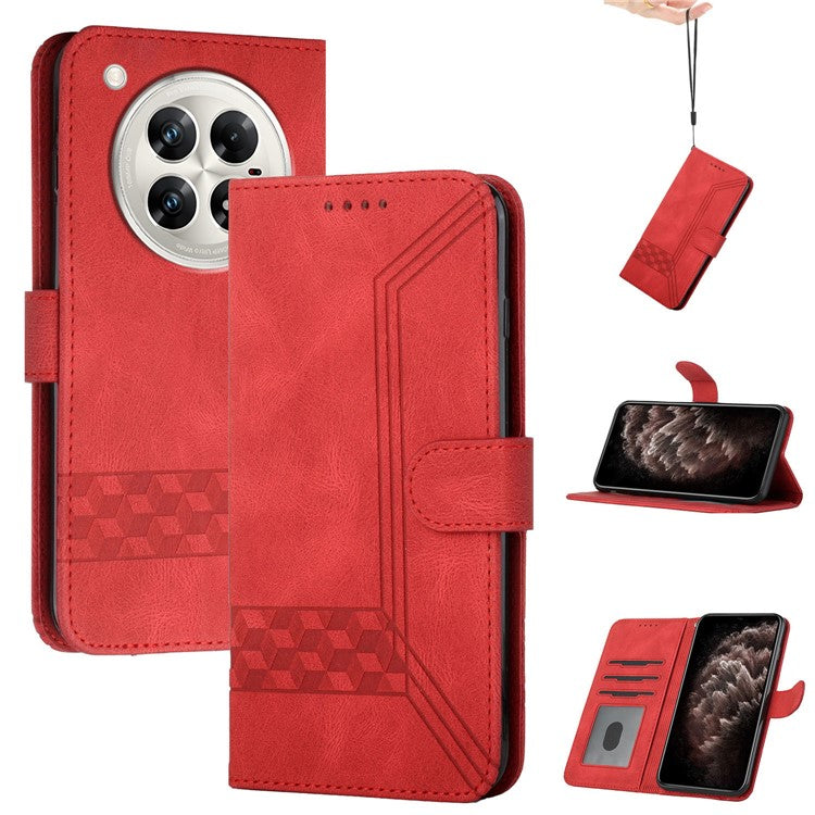 YX0010 Series for Infinix Zero 40 4G / 5G Wallet Case Rhombus Lines Leather Phone Cover - Red