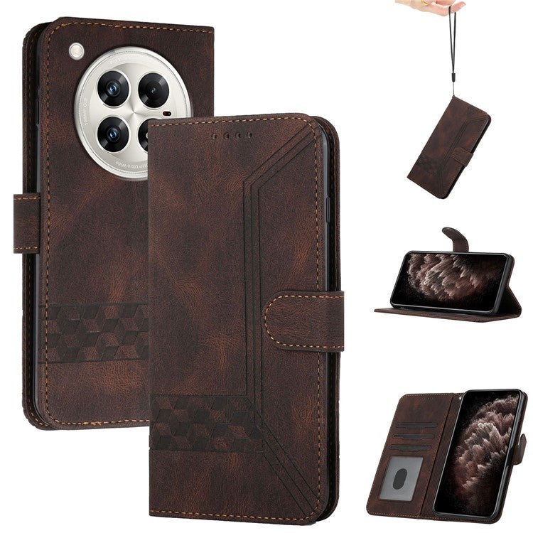 YX0010 Series for Infinix Zero 40 4G / 5G Wallet Case Rhombus Lines Leather Phone Cover - Coffee