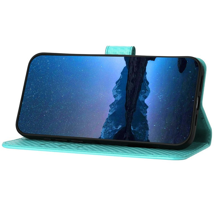 YX0070 For Infinix Hot 50 4G Wallet Case Carbon Fiber Texture Leather Cell Accessories Phone Cover - Baby Blue