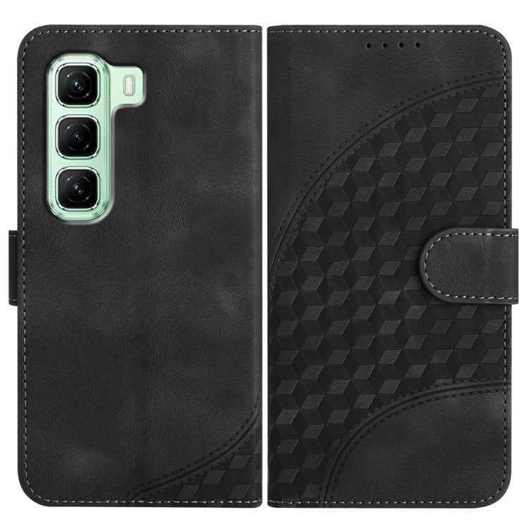 YX0060 For Infinix Hot 50 4G Case Elephant Head Pattern Leather Phone Cover - Black