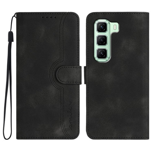 YX0030 For Infinix Hot 50 4G Case Leather Phone Cover Wallet Stand Design - Black