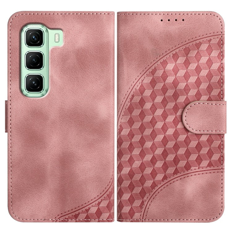YX0060 For Infinix Hot 50 5G Case Elephant Head Pattern Leather Phone Cover - Pink
