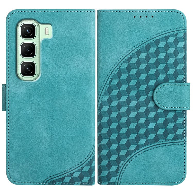 YX0060 For Infinix Hot 50 5G Case Elephant Head Pattern Leather Phone Cover - Baby Blue