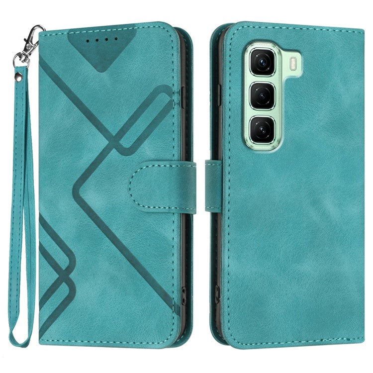 YX0040 For Infinix Hot 50 5G Case Leather Phone Cover Geometry Pattern - Baby Blue
