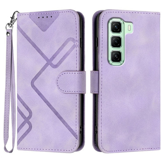 YX0040 For Infinix Hot 50 5G Case Leather Phone Cover Geometry Pattern - Light Purple
