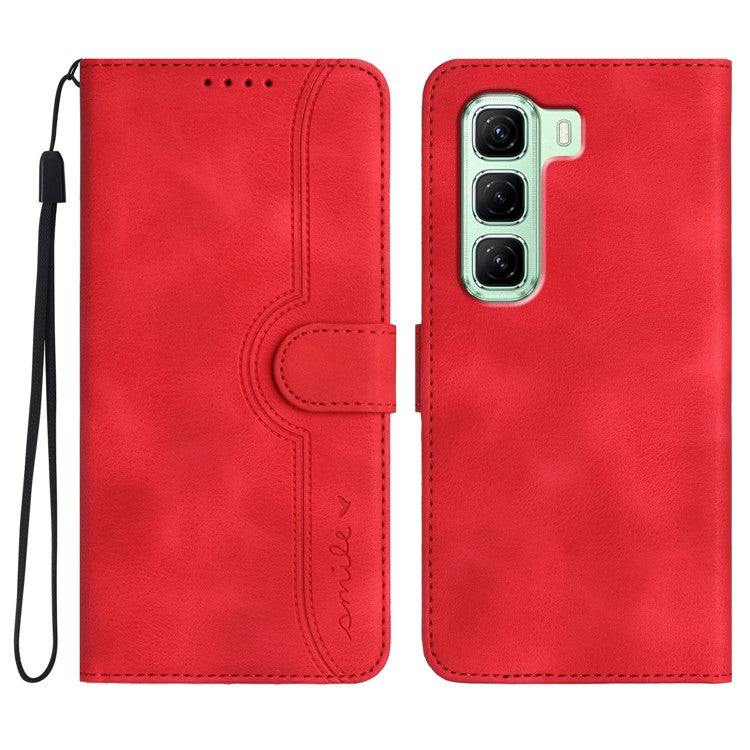 YX0030 For Infinix Hot 50 5G Case Leather Phone Cover Wallet Stand Design - Red