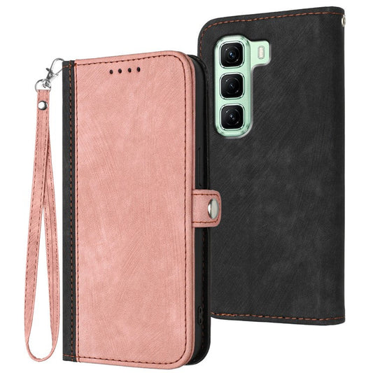 YX0020 For Infinix Hot 50 5G Case Wallet Stand Skin Touch Leather Phone Cover - Pink