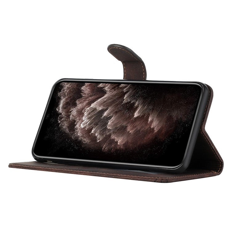 YX0010 Series for Infinix Hot 50 5G Wallet Case Rhombus Lines Leather Phone Cover - Coffee