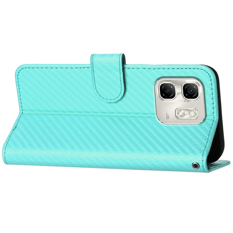 YX0070 For Infinix Hot 50i 5G / Smart 9 4G Wallet Case Carbon Fiber Texture Leather Cell Accessories Phone Cover - Baby Blue