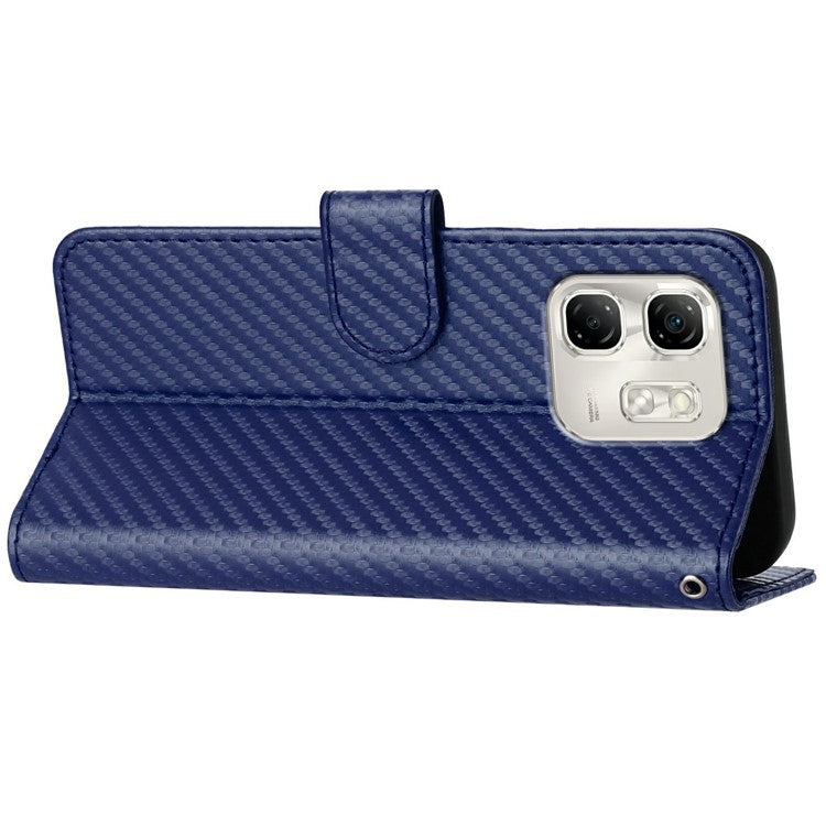 YX0070 For Infinix Hot 50i 5G / Smart 9 4G Wallet Case Carbon Fiber Texture Leather Cell Accessories Phone Cover - Sapphire