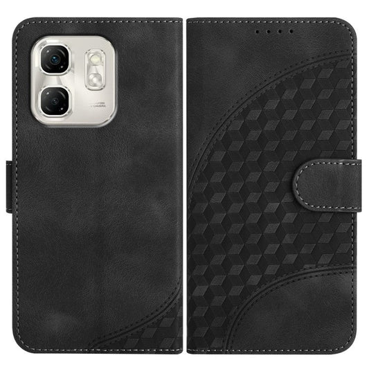YX0060 For Infinix Hot 50i 5G / Smart 9 4G Case Elephant Head Pattern Leather Phone Cover - Black