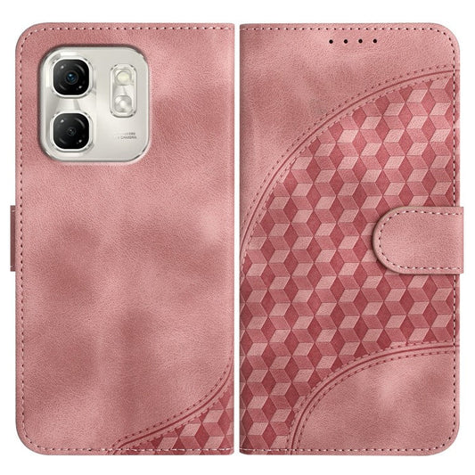 YX0060 For Infinix Hot 50i 5G / Smart 9 4G Case Elephant Head Pattern Leather Phone Cover - Pink