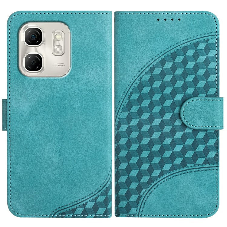 YX0060 For Infinix Hot 50i 5G / Smart 9 4G Case Elephant Head Pattern Leather Phone Cover - Baby Blue