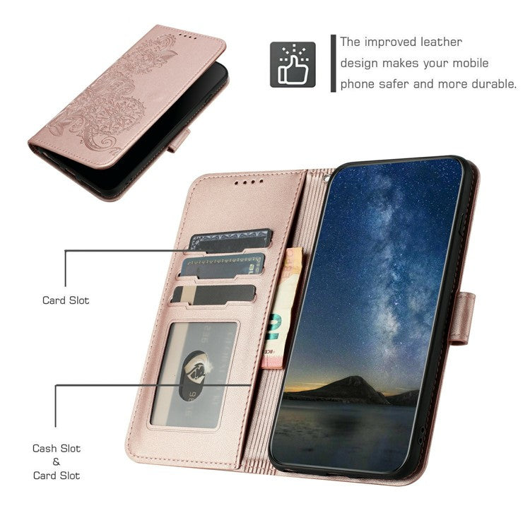 YX0050 For Infinix Hot 50i 5G / Smart 9 4G Case Mandala Flower Leather Wallet Phone Cover - Rose Gold