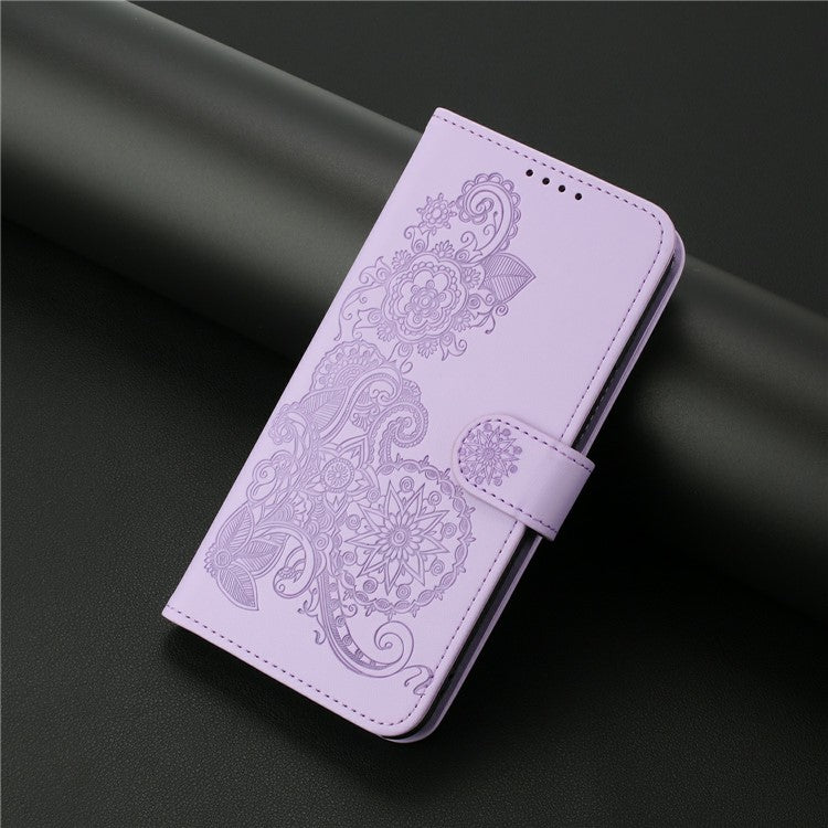 YX0050 For Infinix Hot 50i 5G / Smart 9 4G Case Mandala Flower Leather Wallet Phone Cover - Purple