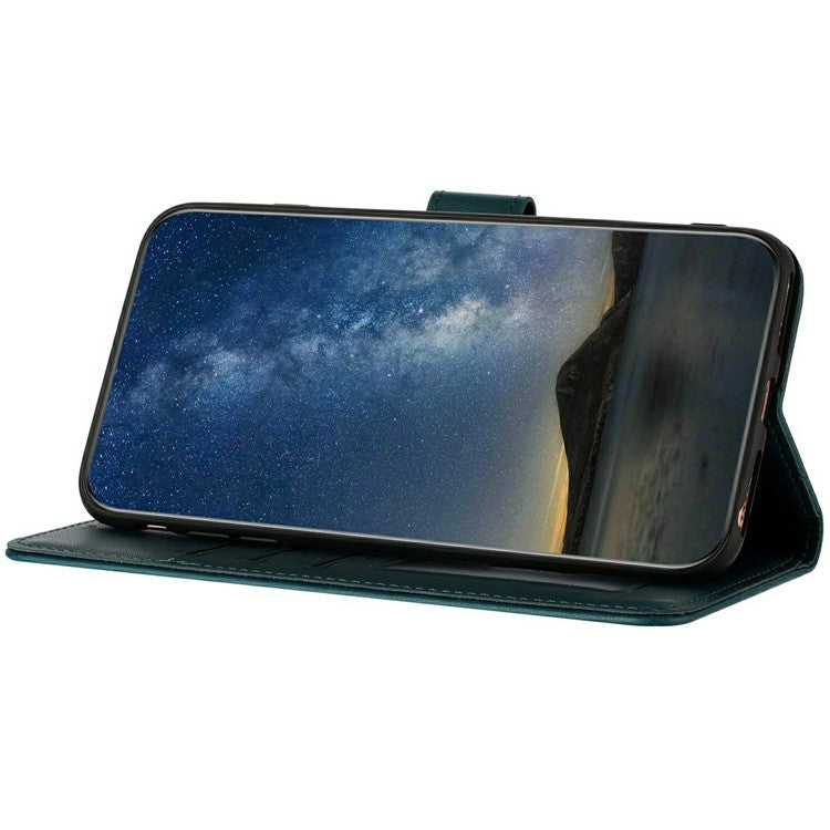 YX0050 For Infinix Hot 50i 5G / Smart 9 4G Case Mandala Flower Leather Wallet Phone Cover - Blackish Green