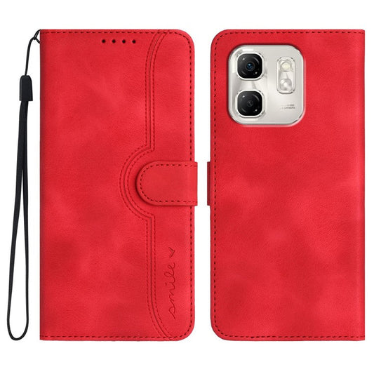 YX0030 For Infinix Hot 50i 5G / Smart 9 4G Case Leather Phone Cover Wallet Stand Design - Red