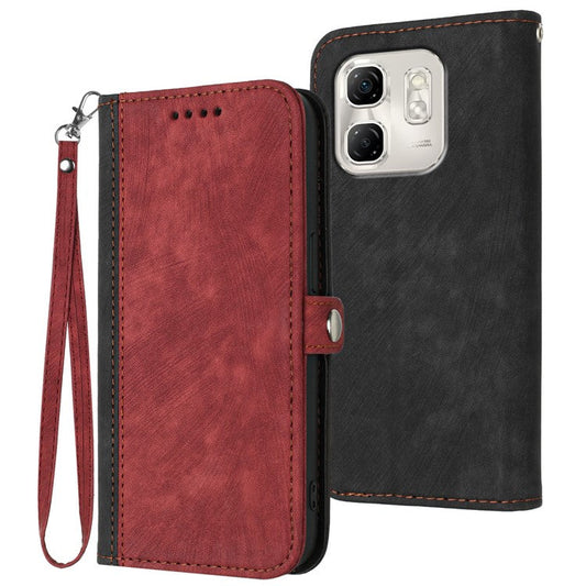 YX0020 For Infinix Hot 50i 5G / Smart 9 4G Case Wallet Stand Skin Touch Leather Phone Cover - Red