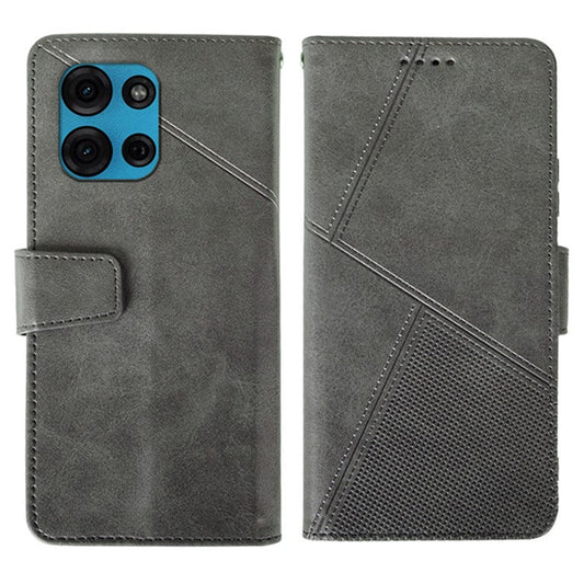 IDEWEI For Motorola Moto G75 5G Case Leather Wallet Phone Cover Stand Calf Texture - Grey