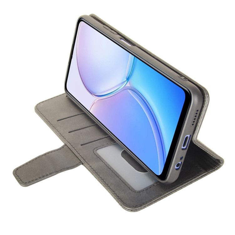 IDEWEI For Motorola Moto G75 5G Case Leather Wallet Phone Cover Stand Calf Texture - Grey