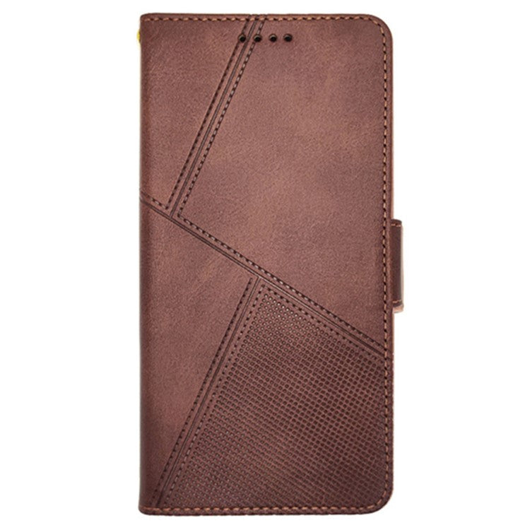 IDEWEI For Motorola Moto G75 5G Case Leather Wallet Phone Cover Stand Calf Texture - Coffee