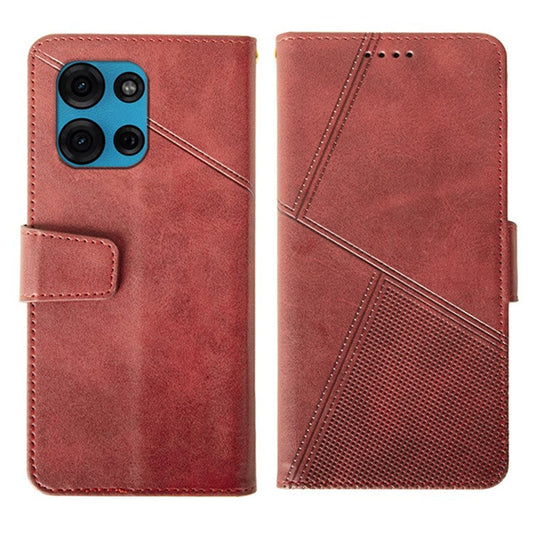 IDEWEI For Motorola Moto G75 5G Case Leather Wallet Phone Cover Stand Calf Texture - Red