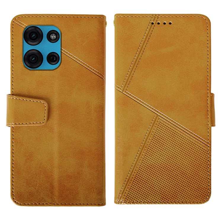 IDEWEI For Motorola Moto G75 5G Case Leather Wallet Phone Cover Stand Calf Texture - Brown