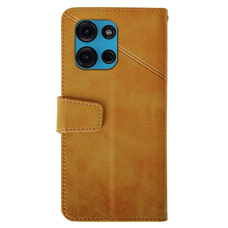 IDEWEI For Motorola Moto G75 5G Case Leather Wallet Phone Cover Stand Calf Texture - Brown