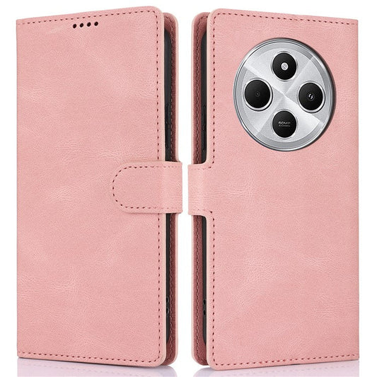 For Xiaomi Poco C75 4G / Redmi 14R 5G / 14C 4G Case PU Leather Phone Cover with Wallet Stand View - Pink