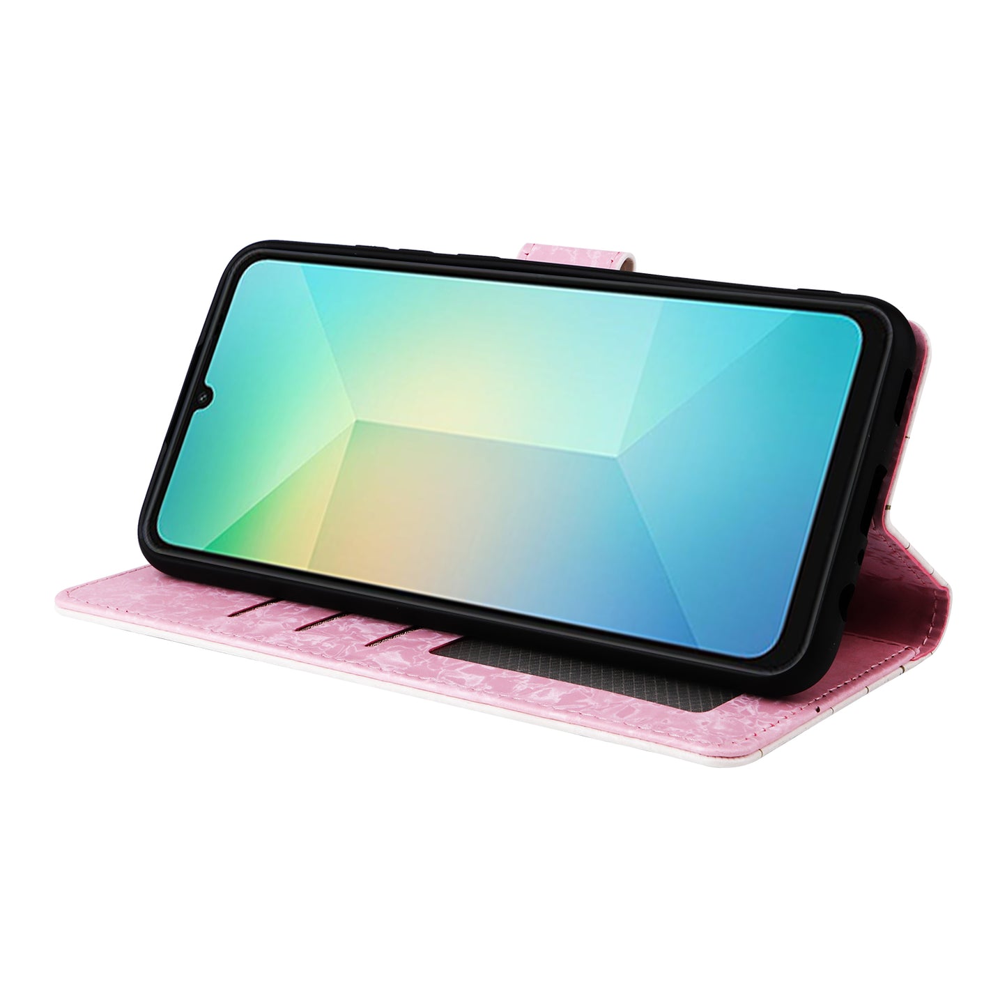 For Samsung Galaxy A06 Case RFID Blocking Flower Leather Phone Cover - Small Flower