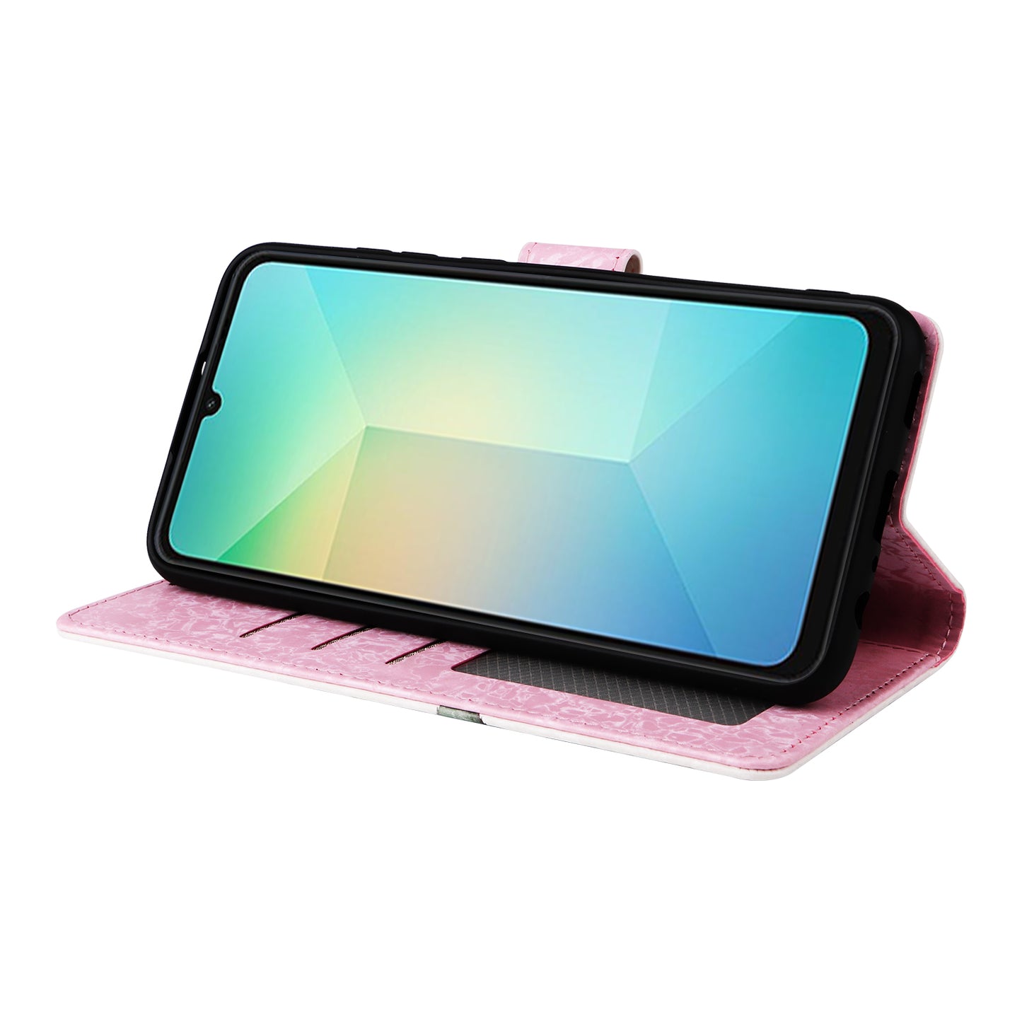 For Samsung Galaxy A06 Case RFID Blocking Flower Leather Phone Cover - Flower