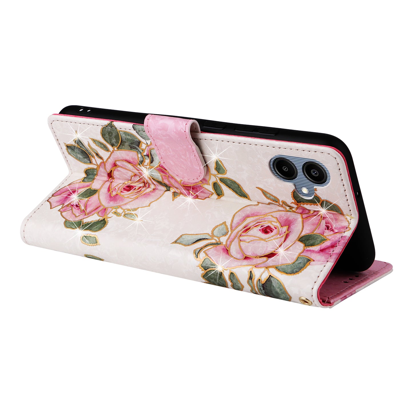 For Samsung Galaxy A06 Case RFID Blocking Flower Leather Phone Cover - Flower