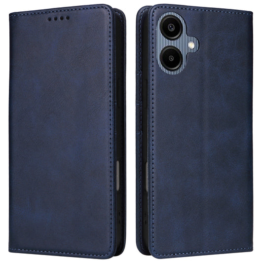 For Samsung Galaxy A06 Case RFID Blocking PU Leather Phone Wallet Cover - Blue