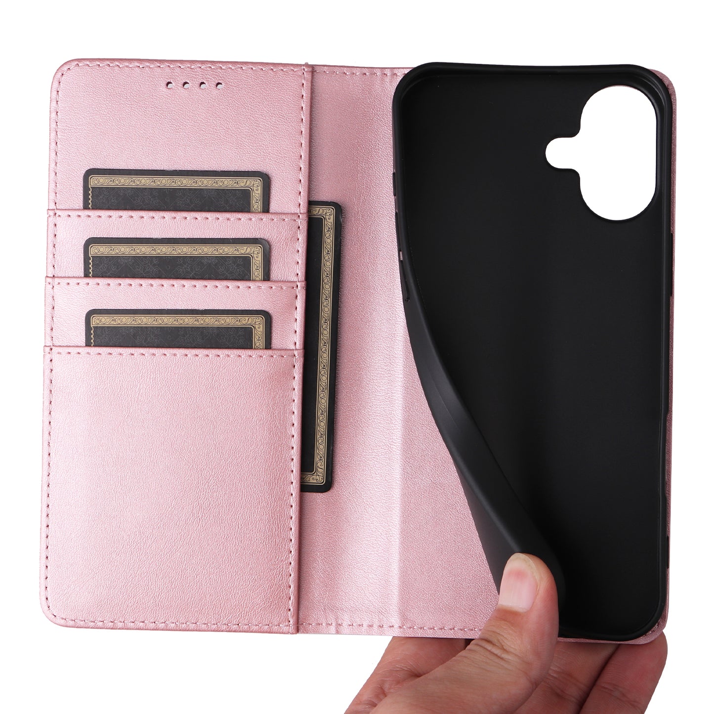 For Samsung Galaxy A06 Case RFID Blocking PU Leather Phone Wallet Cover - Pink