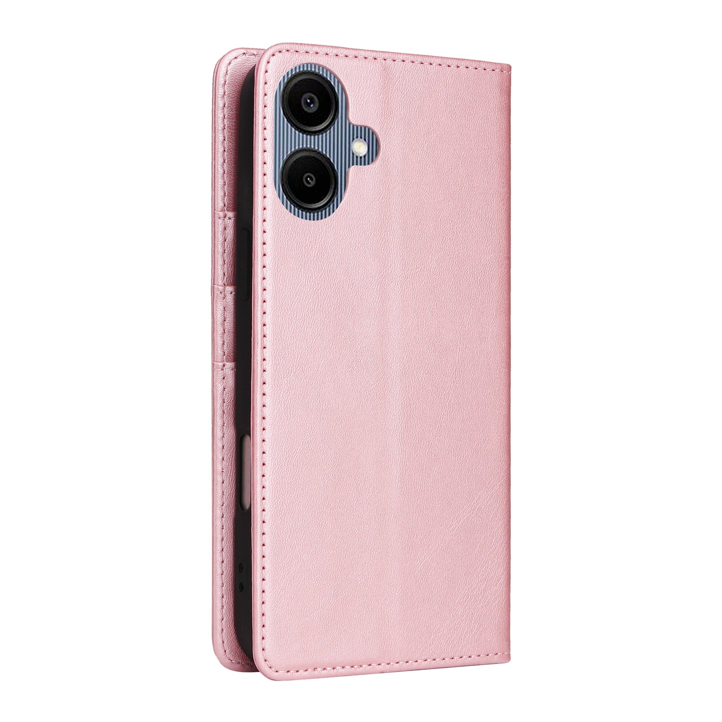 For Samsung Galaxy A06 Case RFID Blocking PU Leather Phone Wallet Cover - Pink