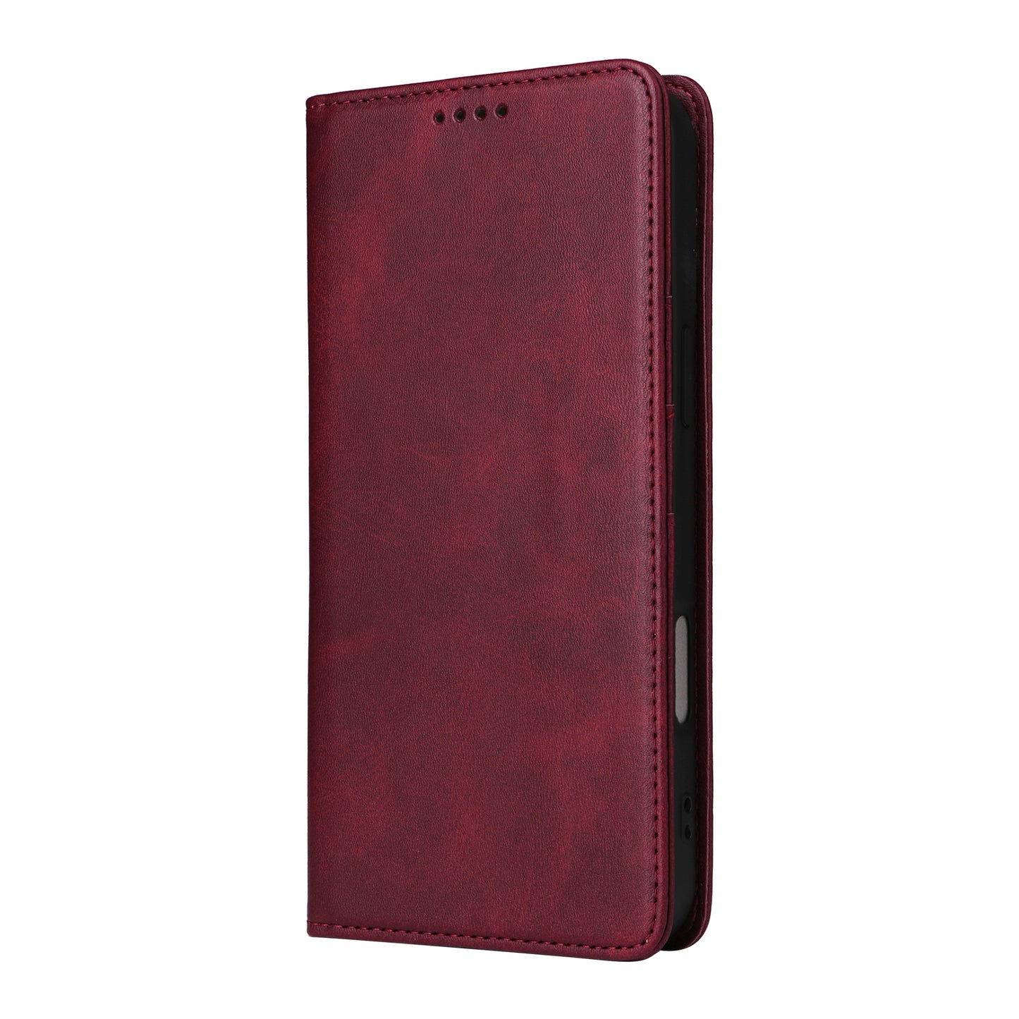 For Samsung Galaxy A06 Case RFID Blocking PU Leather Phone Wallet Cover - Wine Red