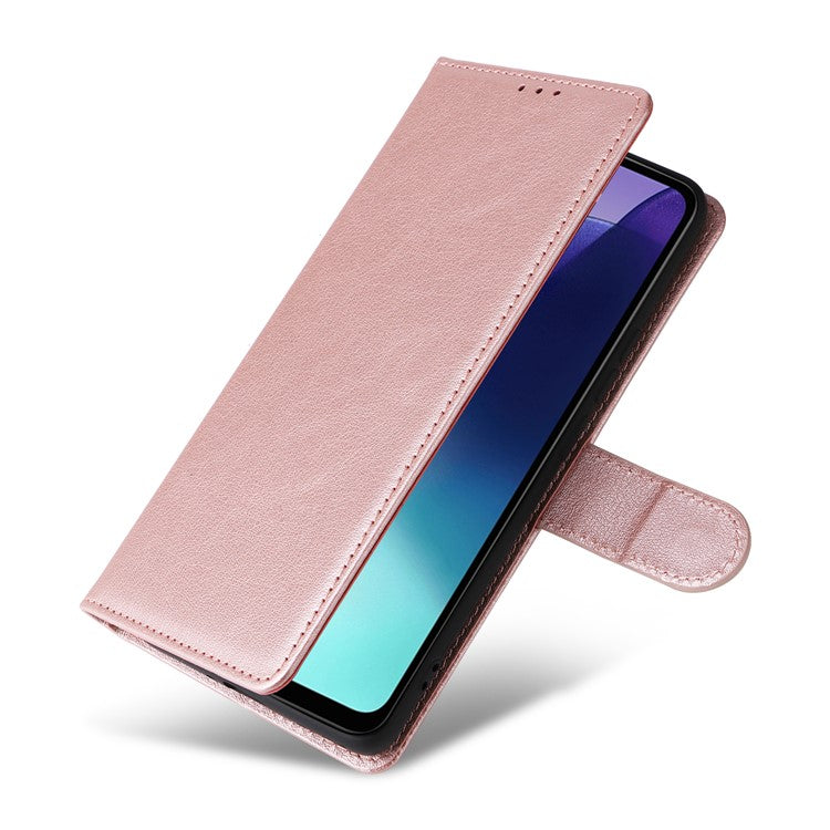 For Xiaomi Poco C75 4G / Redmi 14R 5G / 14C 4G Case Wallet Stand View PU Leather Phone Cover - Rose Gold