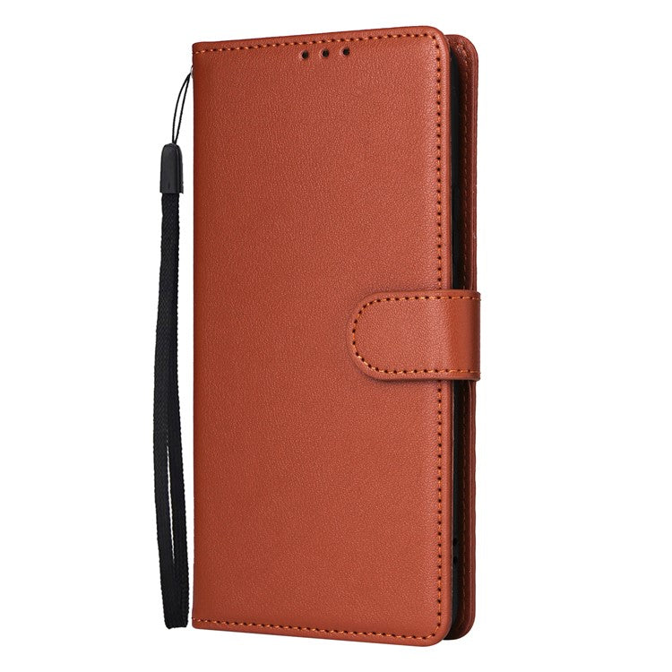 For Xiaomi Poco C75 4G / Redmi 14R 5G / 14C 4G Case Wallet Stand View PU Leather Phone Cover - Brown