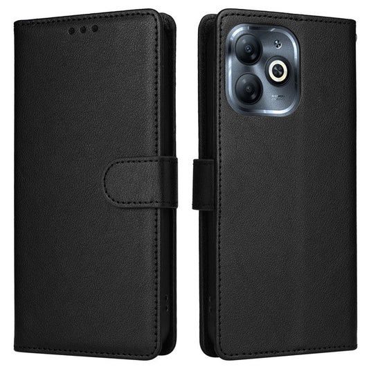 For Infinix Smart 8 4G Case Wallet Stand View PU Leather Phone Cover - Black