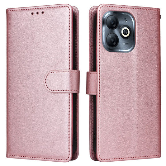 For Infinix Smart 8 4G Case Wallet Stand View PU Leather Phone Cover - Rose Gold