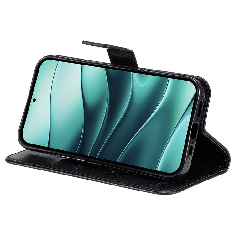 KT Imprinting Flower Series-3 For Xiaomi Redmi Note 14 5G Case Cat Tree Pattern Flip Leather Phone Cover - Black