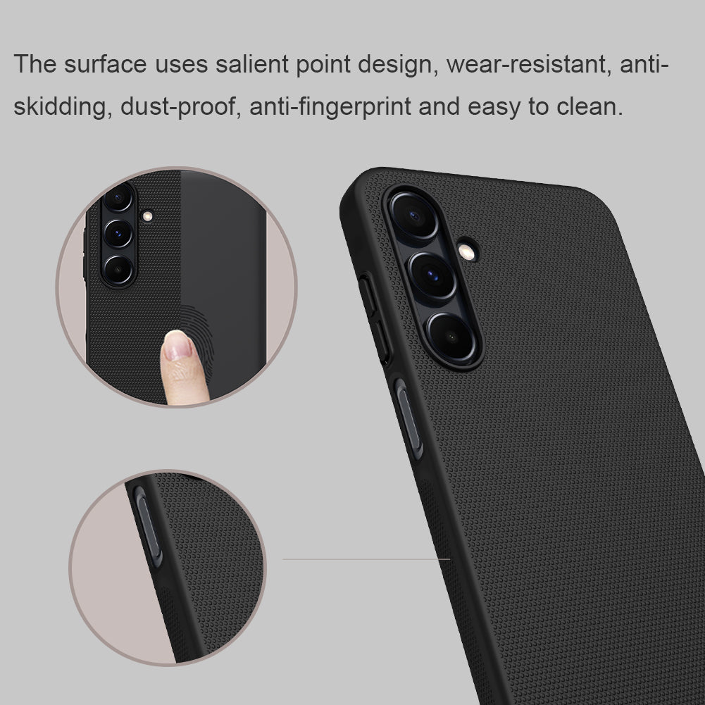NILLKIN Frosted Shield Phone Case for Samsung Galaxy A16 5G / A16 4G Hard PC Back Cover - Black - Blue