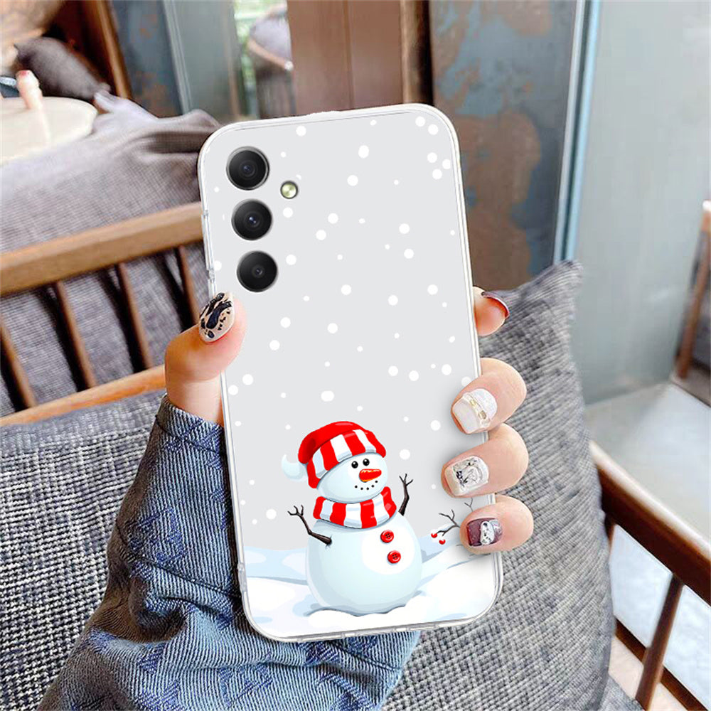 For Samsung Galaxy A16 5G / A16 4G Case Christmas Pattern Print Soft TPU Phone Protector - Snowman